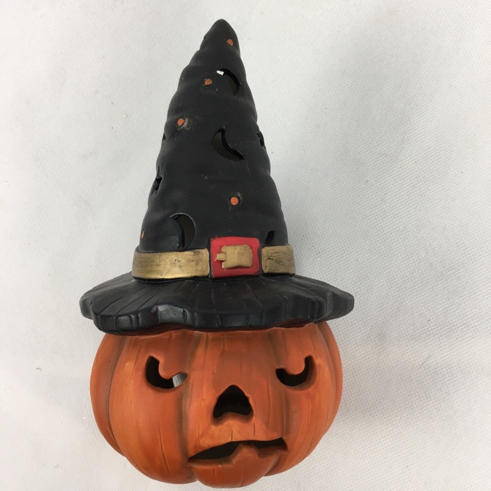 Jack O'Lantern Witch Candle Holder